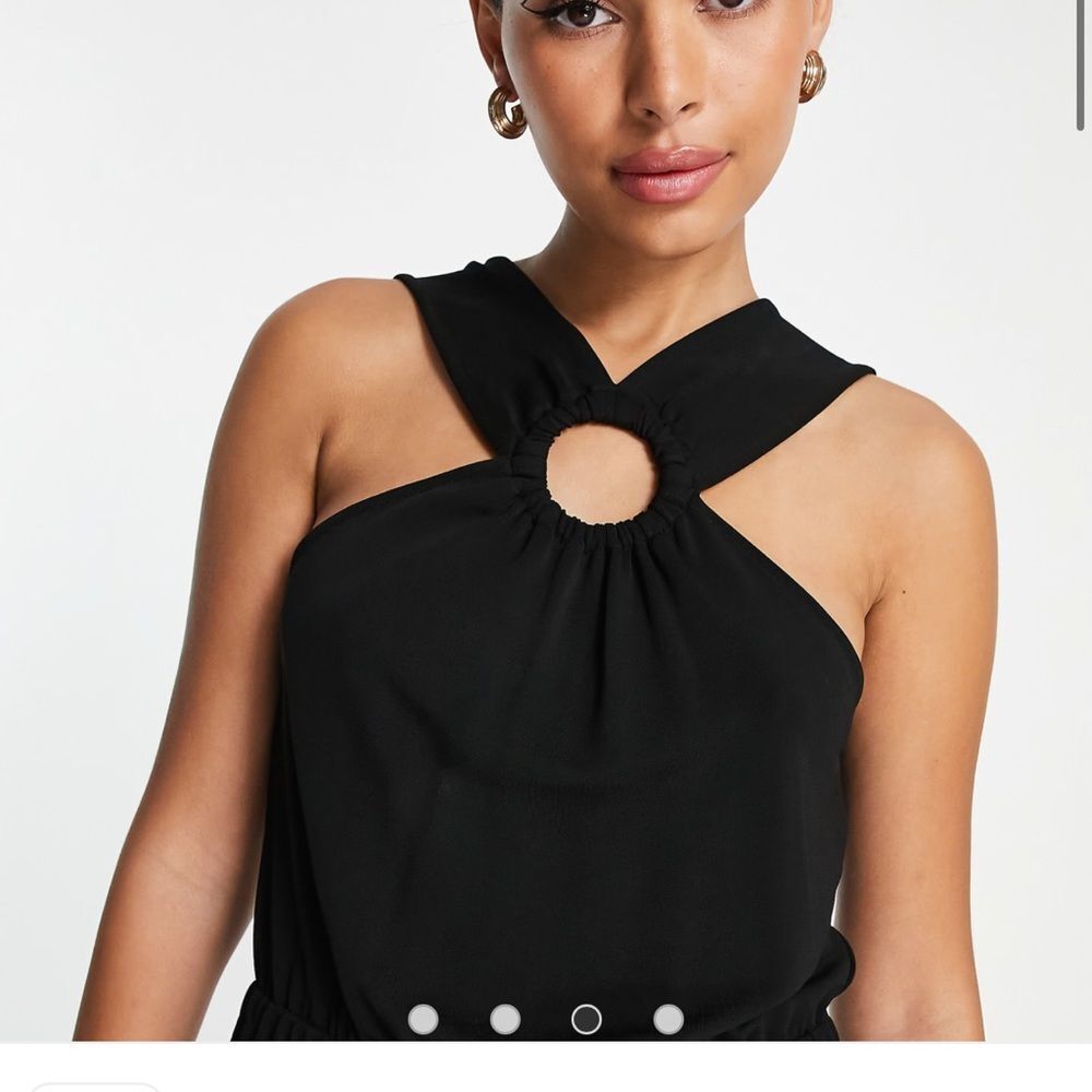& Other Stories | L | black ring detail wide leg jumpsuit in black tank jumpsuit - Picture 3 of 12